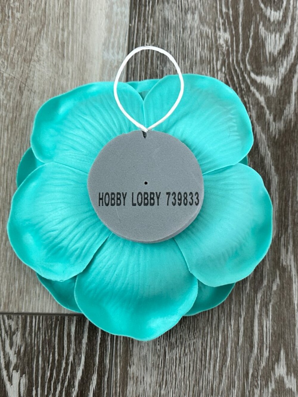 NWOT Aqua Turquoise Gorgeous Flower Wall Decor Cottage Shabby Chic - Picture 5 of 5